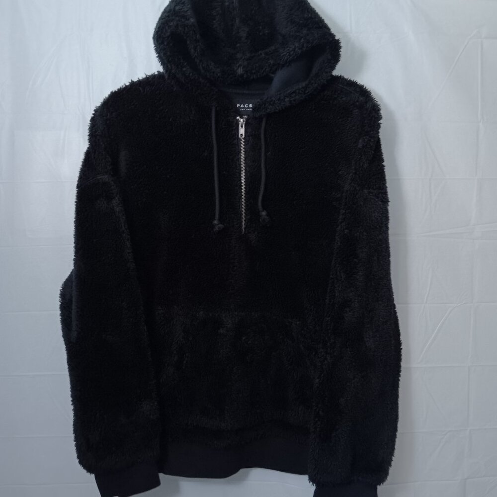 PACSUN FAUX FUR SHERPA QUARTER ZIP HOODIE